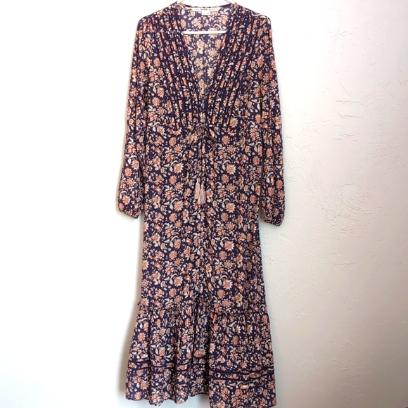 Veronica Beard Dresses & Skirts - Veronica Beard Maxi Dress Long Sleeve Peasant Style Women's Size Medium